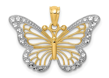 14k Yellow & Rhodium Pendants Style K5985 - Classique Jewelry Inc.