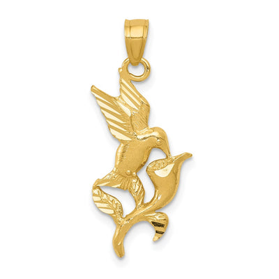 14K gold hummingbird pendant
