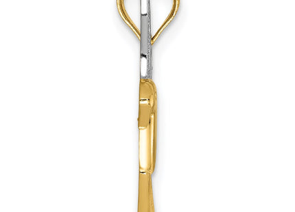 14k Yellow & Rhodium Pendants Style K5997 - Classique Jewelry Inc.