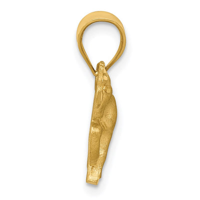 14K Satin Diamond-cut Horse Pendant