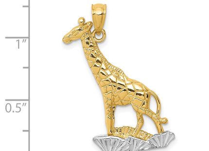 14k Yellow & Rhodium Pendants Style K6016 - Classique Jewelry Inc.