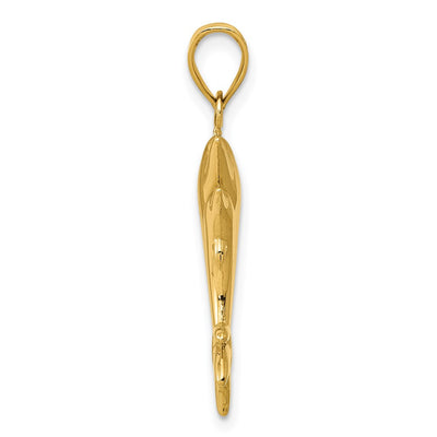 14K Dolphin Pair Pendant, 28 x 14mm