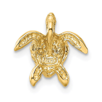 14K Polished Small Sea Turtle Chain Slide