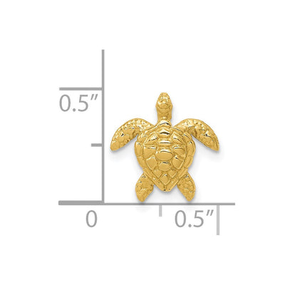 14K Polished Small Sea Turtle Chain Slide