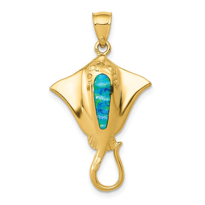 14K gold opal pendant
