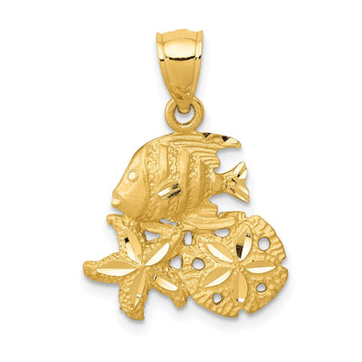 14K gold starfish pendant