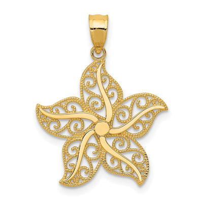 14K gold starfish pendant