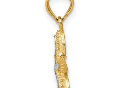 14k Yellow & Rhodium Pendants Style K6060 - Classique Jewelry Inc.