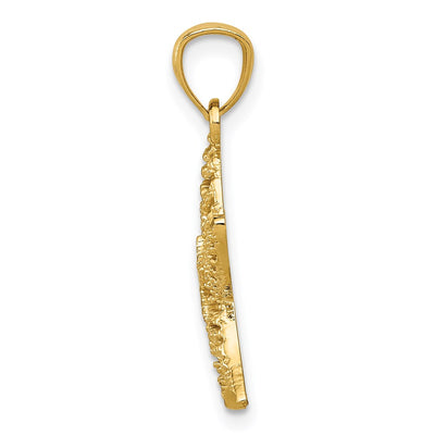 14K Diamond-cut Polished Filigree Starfish Pendant