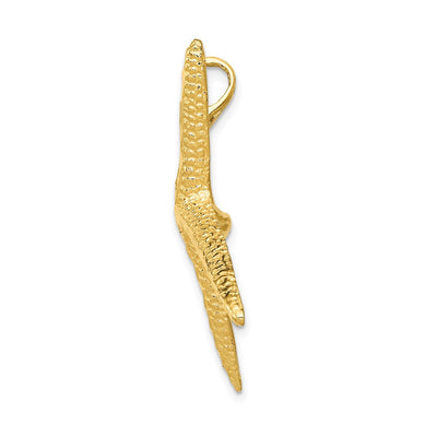 14K Textured Diamond-cut Starfish Slide