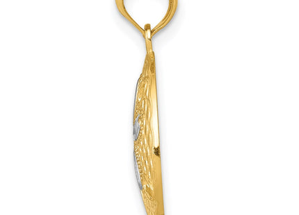 14k Yellow & Rhodium Pendants Style K6072 - Classique Jewelry Inc.