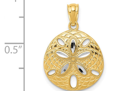 14k Yellow & Rhodium Pendants Style K6072 - Classique Jewelry Inc.