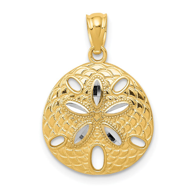 14k Yellow & Rhodium Pendants Style K6072 - Classique Jewelry Inc.