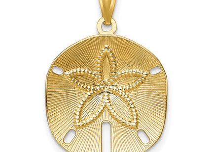 14k Satin Diamond-cut Sand Dollar Pendant (Style K6075)