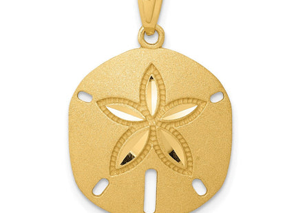 14k Satin Diamond-cut Sand Dollar Pendant (Style K6075)