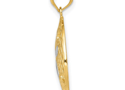 14k Yellow & Rhodium Pendants Style K6076 - Classique Jewelry Inc.