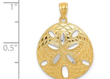 14k Yellow & Rhodium Pendants Style K6076 - Classique Jewelry Inc.