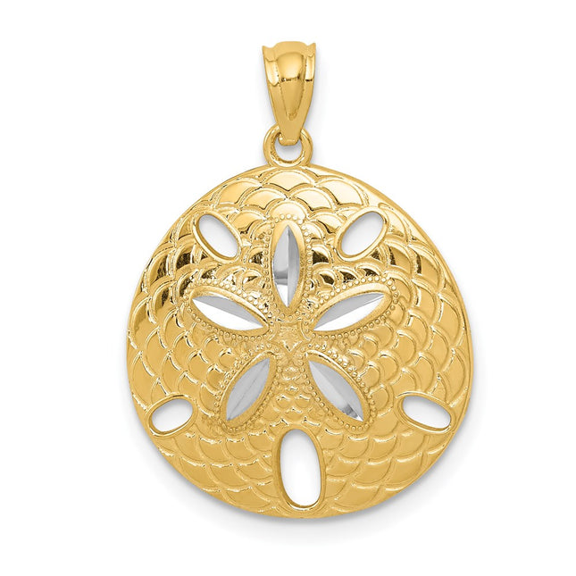 14k Yellow & Rhodium Pendants Style K6076 - Classique Jewelry Inc.