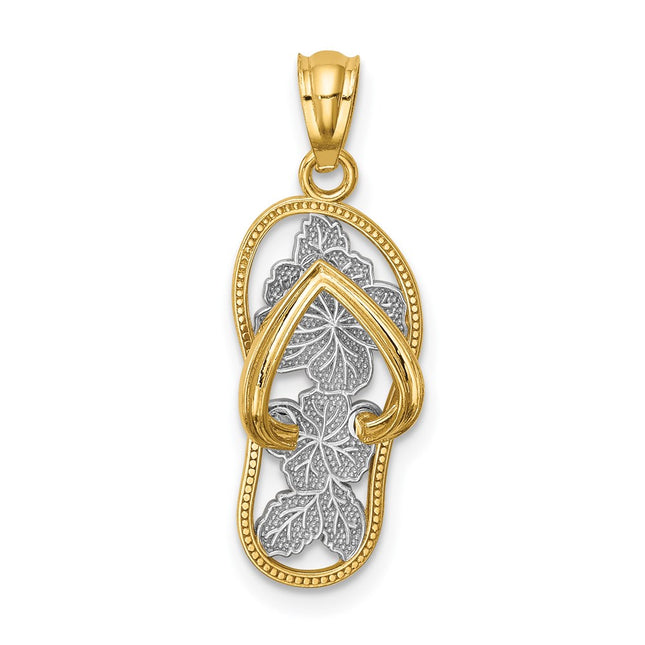 14k Yellow & Rhodium Pendants Style K6091 - Classique Jewelry Inc.