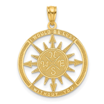 14K gold compass pendant