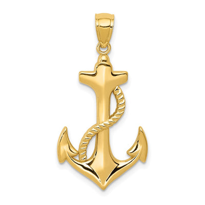 14K gold anchor pendant