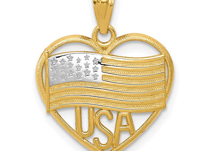 14k Yellow & Rhodium Pendants Style K6111 - Classique Jewelry Inc.