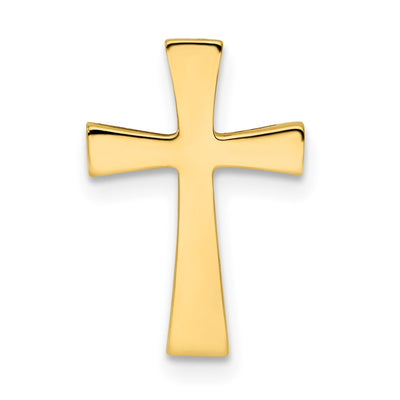 14K Polished Cross Chain Slide
