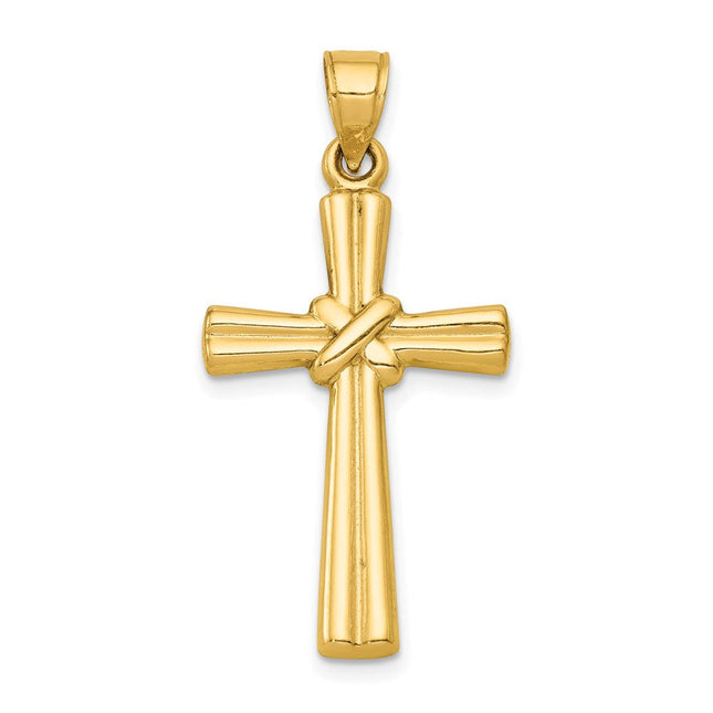 14k Hollow Cross Pendant, 32.61 x 16.58mm