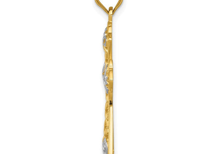 14k Yellow & Rhodium Pendants Style K6176 - Classique Jewelry Inc.