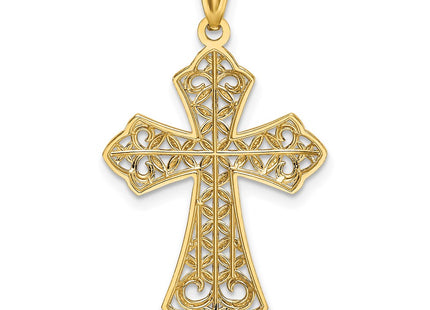 14k Yellow & Rhodium Pendants Style K6176 - Classique Jewelry Inc.