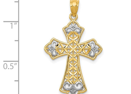 14k Yellow & Rhodium Pendants Style K6176 - Classique Jewelry Inc.