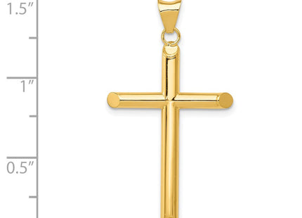 14k Polished Tube Cross Pendant (Style K6177)