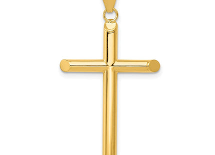 14k Polished Tube Cross Pendant (Style K6177)
