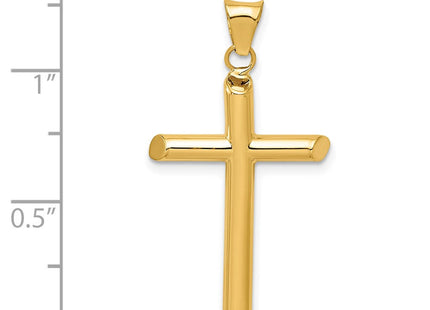 14k Polished Tube Cross Pendant (Style K6178)