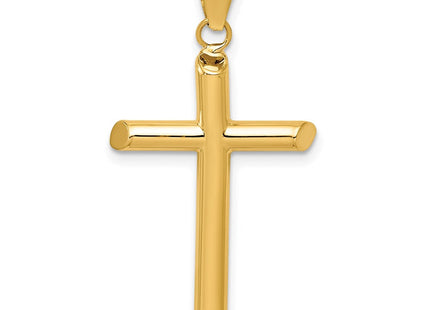 14k Polished Tube Cross Pendant (Style K6178)