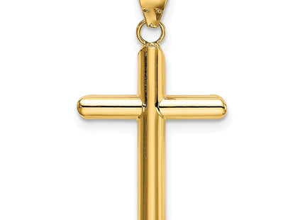 14k Polished Tube Cross Pendant (Style K6179)