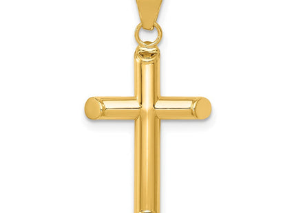 14k Polished Tube Cross Pendant (Style K6179)