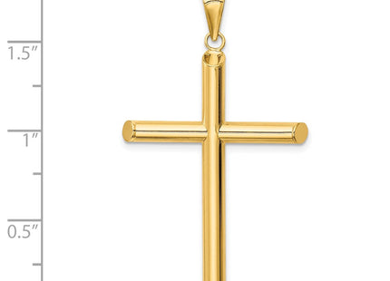 14k Polished Tube Cross Pendant (Style K6181)