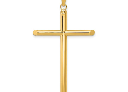14k Polished Tube Cross Pendant (Style K6184)