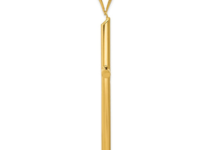 14k Polished Tube Cross Pendant (Style K6191)