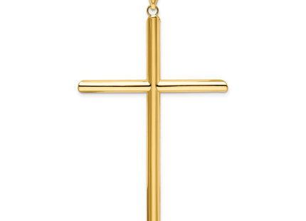 14k Polished Tube Cross Pendant (Style K6191)