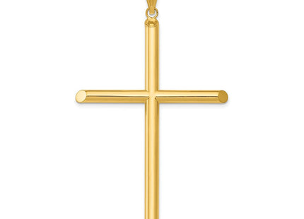 14k Polished Tube Cross Pendant (Style K6191)