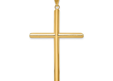 14k Polished Tube Cross Pendant (Style K6192)