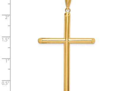 14k Polished Tube Cross Pendant (Style K6192)