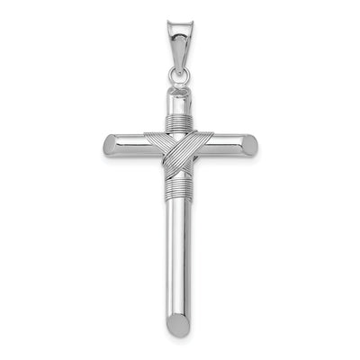 14K white gold cross pendant