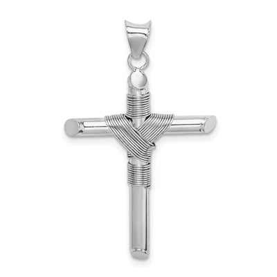 14K white gold cross pendant