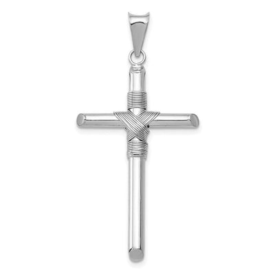 14K white gold cross pendant