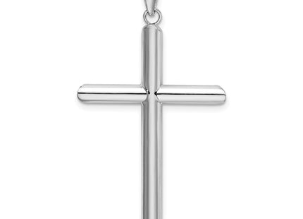 14K white gold cross pendant, another view