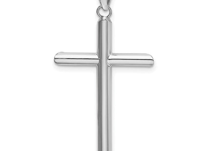 14K white gold cross pendant, another view