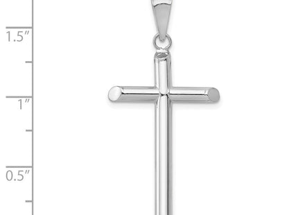 14K white gold cross pendant, further view